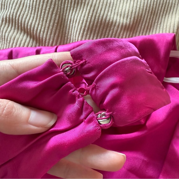 Lovers & Friends Hayes Mini Dress Magenta Pink Halter Satin Small FLAW - Picture 15 of 15